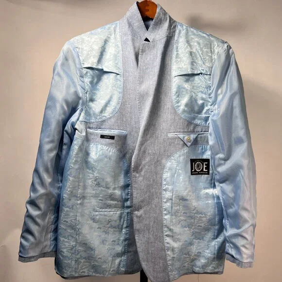 JOSEPH ABBOUD Light Blue 100% Linen 2 Piece Suit Men's 48R - Picture 7 of 16